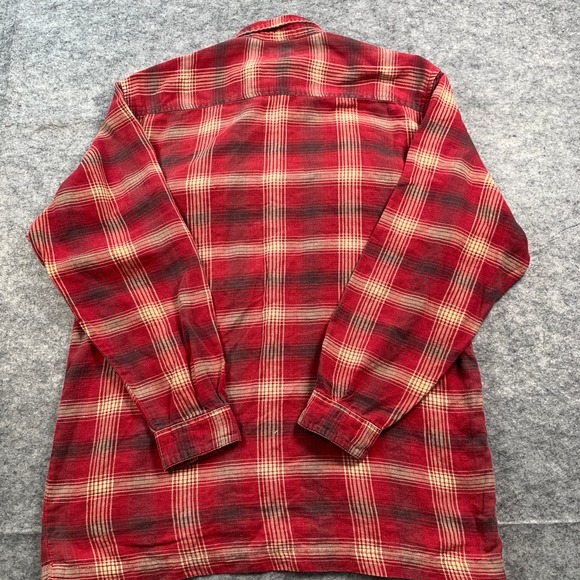 Vintage Bugle Boy Men's Medium‎ Red Flannel Long Sleeve Shirt - Picture 3 of 7